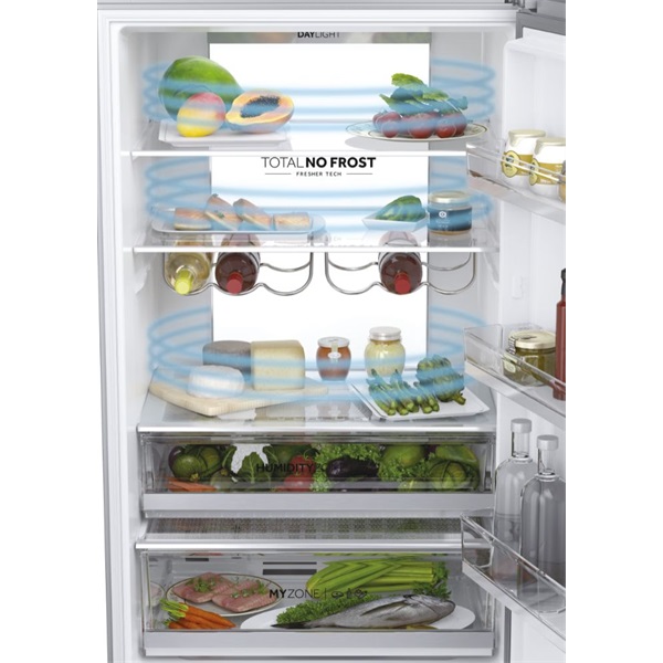 Haier HTW7720ENMP szürke, alulfagyasztós, Hűtő:343L, Fagyasztó:140L, No frost hűtőszekrény