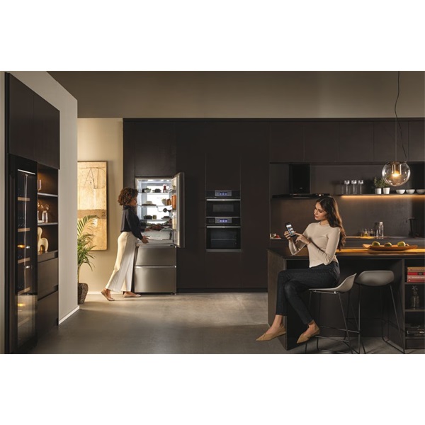 Haier HTW7720ENMP szürke, alulfagyasztós, Hűtő:343L, Fagyasztó:140L, No frost hűtőszekrény