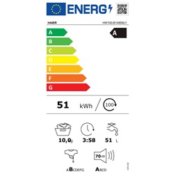 Haier HW100-B14959U1-S 10 kg elöltöltős mosógép