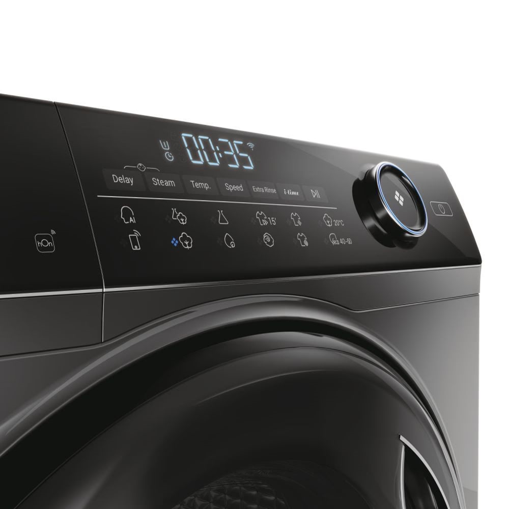 Haier HW80-B14959S8U1S antracit, elöltöltős, max.1400ford., 8 kg, mosógép