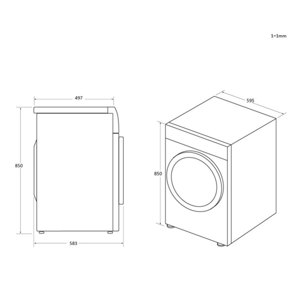 Haier HW80-B14959U1-S fehér, elöltöltős, max.1400ford., 8 kg, mosógép