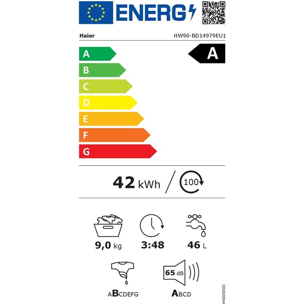 Haier HW90-BD14979EUGS elöltöltős mosógép