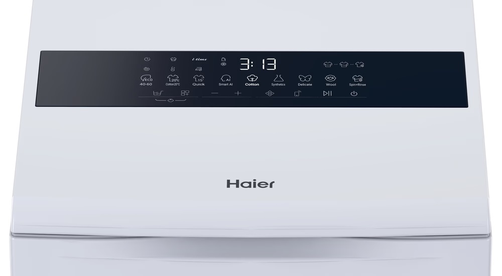 Haier HW90-BPD13386U-S fehér, felültöltős, max.1300ford., 9 kg, mosógép