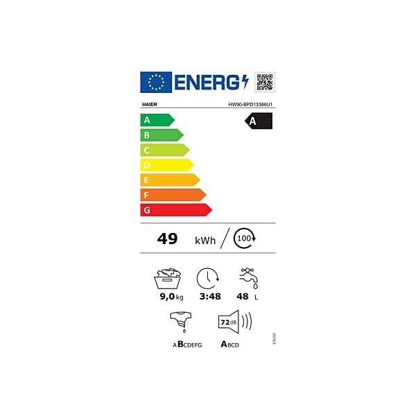 Haier HW90-BPD13386U-S 9 kg  felültöltős mosógép