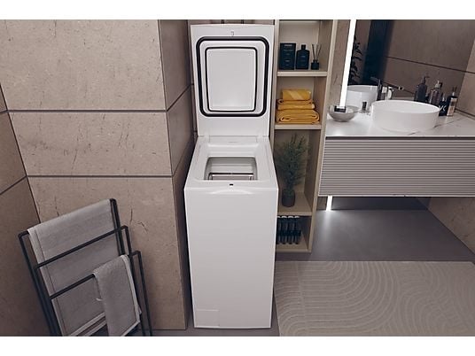 Haier HW90-BPD13386U-S fehér, felültöltős, max.1300ford., 9 kg, mosógép