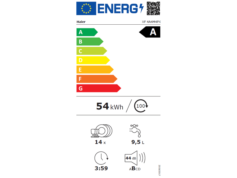 Haier XF 4A4M4PX szürke, programok száma: 10, szabadonálló, 14 terítékes mosogatógép 