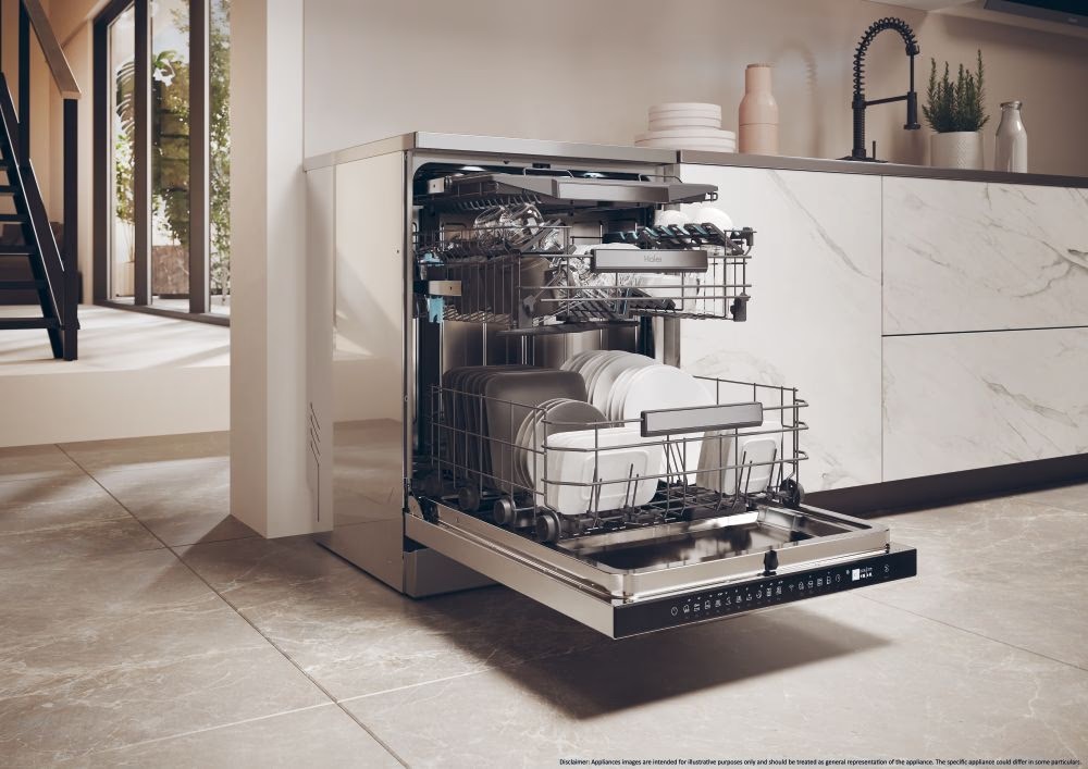 Haier XF 4A4M4PX szürke, programok száma: 10, szabadonálló, 14 terítékes mosogatógép 
