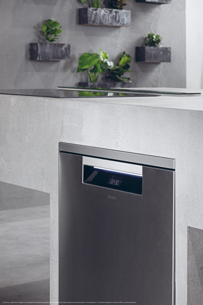 Haier XF 4A4M4PX szürke, programok száma: 10, szabadonálló, 14 terítékes mosogatógép 