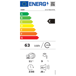 Haier XI1C1TB4LPCFB beépíthető keskeny 11 terítékes mosogatógép