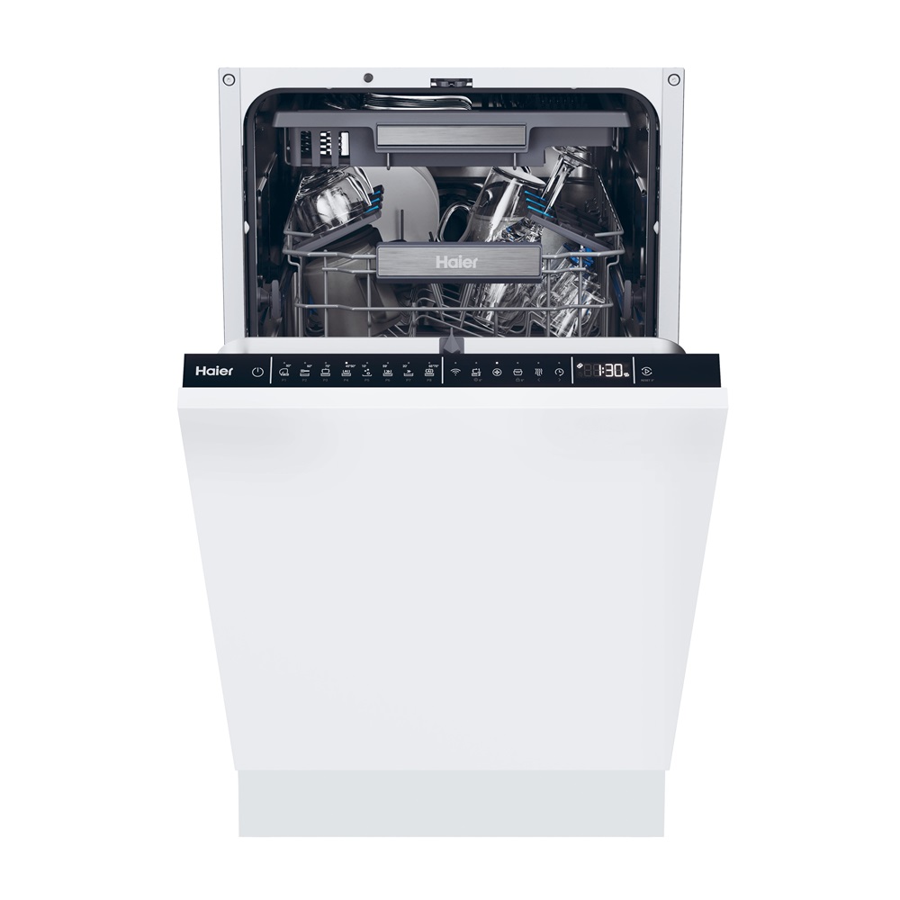 Haier XI1C3TB2FB fekete, programok száma: 8, keskeny beépíthető, 11 terítékes mosogatógép 