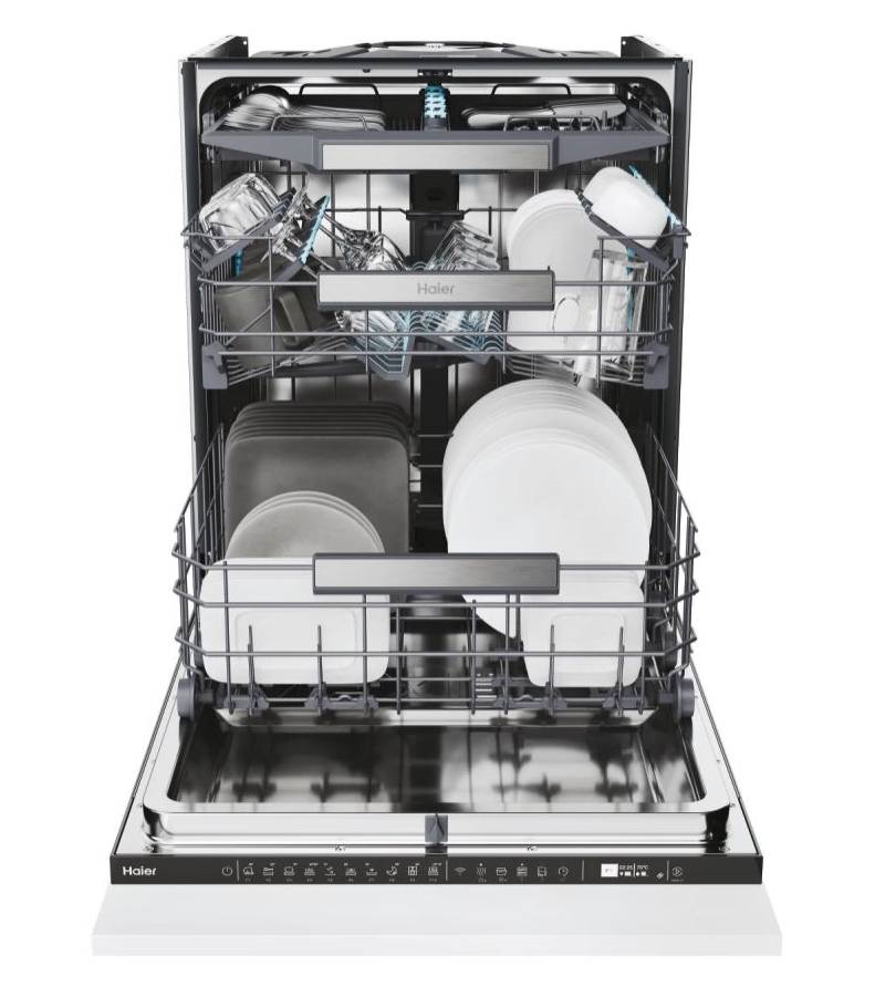 Haier XS 4A4M4PB fekete, programok száma: 10, beépíthető, 14 terítékes mosogatógép 