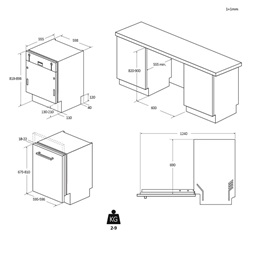 Haier XS 4A4M4PB beépíthető 14 terítékes mosogatógép