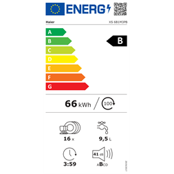 Haier XS 6B1M3PB beépíthető 16 terítékes mosogatógép