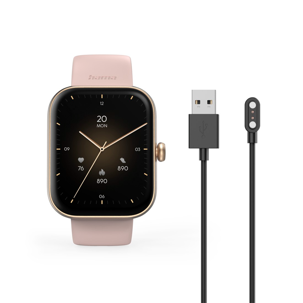 Hama 00178615 "Smartwatch 5000" rózsaarany szögletes okosóra (Újszerű)