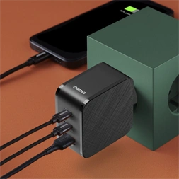 Hama 00201961 65W USB/2xType-C PD fekete hálózati töltő