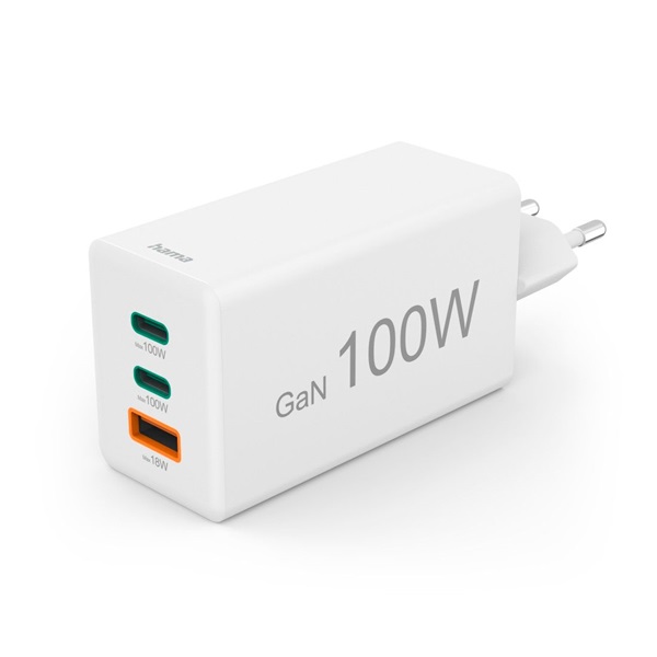 Hama 00201997 100W GAN PD QC USB/USB-C fehér hálózati töltő