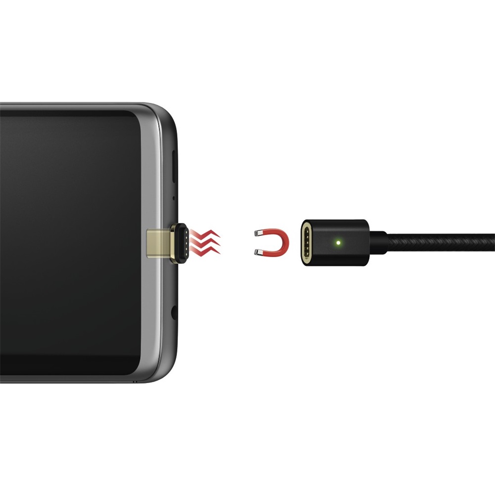 Hama 178374 fekete 1m mágneses csatlakozós USB Type-C adatkábel