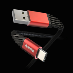 Hama 187218 "Extreme" 1,5m USB Type-C fekete-piros adatkábel