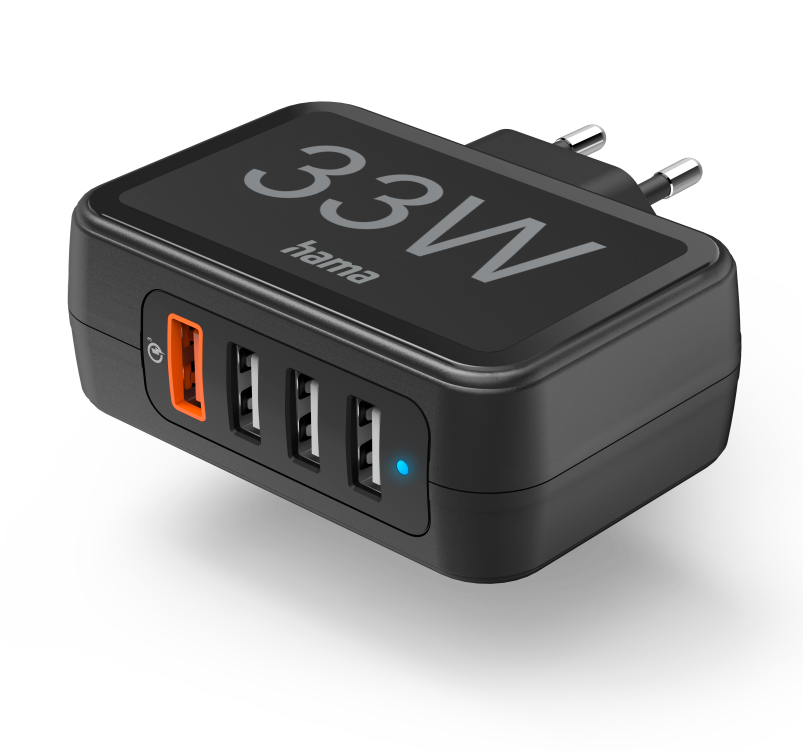 Hama 201629 FIC E3 USB 4X (1XQC3.0, 3XUSB-A) 33W hálózati töltő