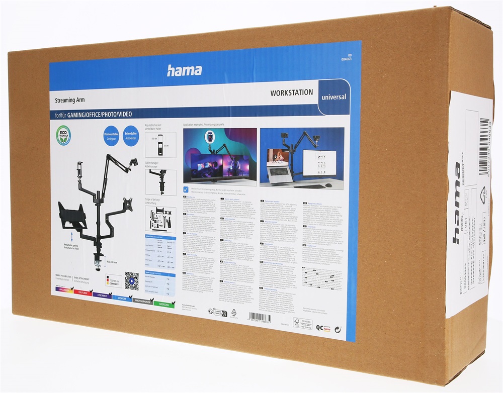 Hama 4663 4 karos streaming monitor tartó