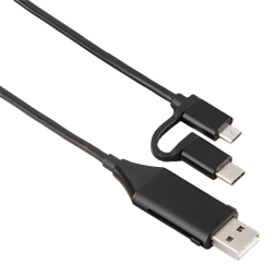Hama 135745 4 az 1-ben (USB, USB Type-C, micro USB + OTG) 1m fekete adatkábel
