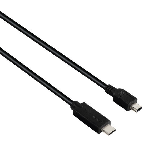 Hama 135744 USB Type-C - mini USB 0,75m fekete adatkábel