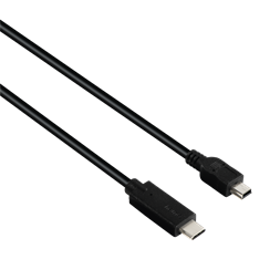 Hama 135744 USB Type-C - mini USB 0,75m fekete adatkábel