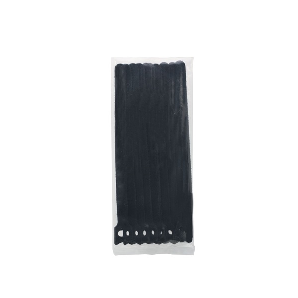 Handy 200x12mm 10db tépőzáras fekete vezetékkötegelő