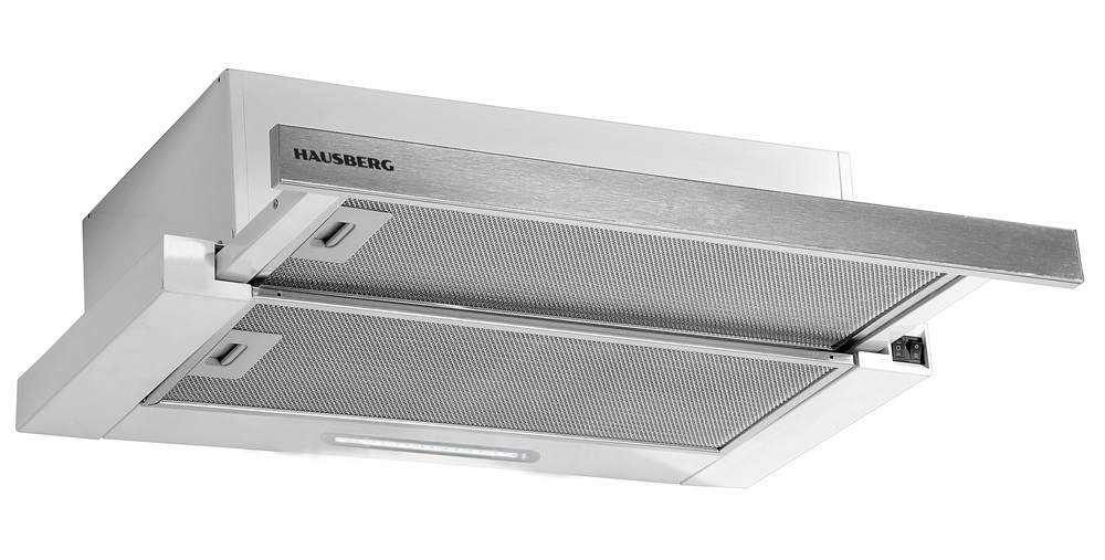 Hausberg HB-1285IN inox, beépíthető, teleszkópos, méret:12 cm, zajszint: 46 dB, páraelszívó