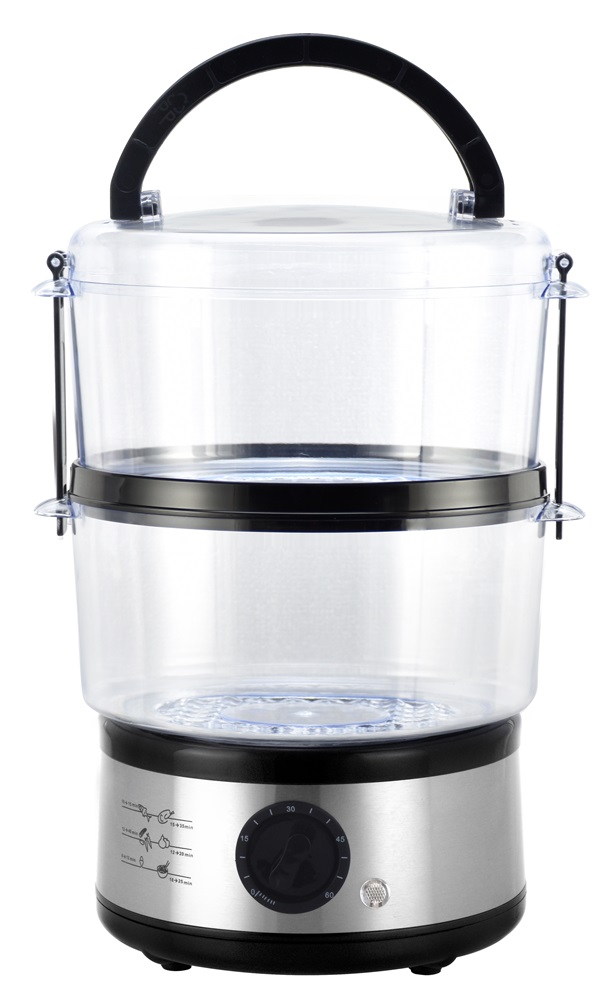 Hausberg HB-1350 400W rozsdamentes acélházas, 2 szintes 4,8L, gőzölési funkcióval, rizsfőzővel, ételfőző gép