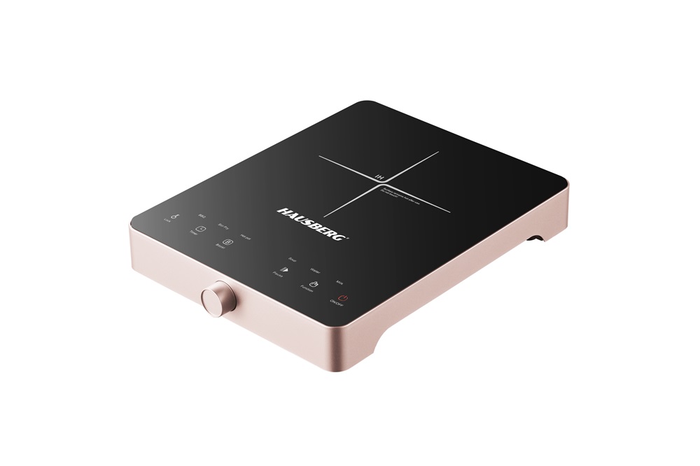 Hausberg HB-1526RZ 2000W-os rózsaszín,érintésvezérléssel, elektromos egylapos indukciós főzőlap