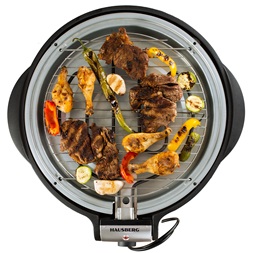 Hausberg HB-540 1600W  állvánnyal, 39,5cm grill átmérő, 5 fokozat, elektromos barbeque grillszett