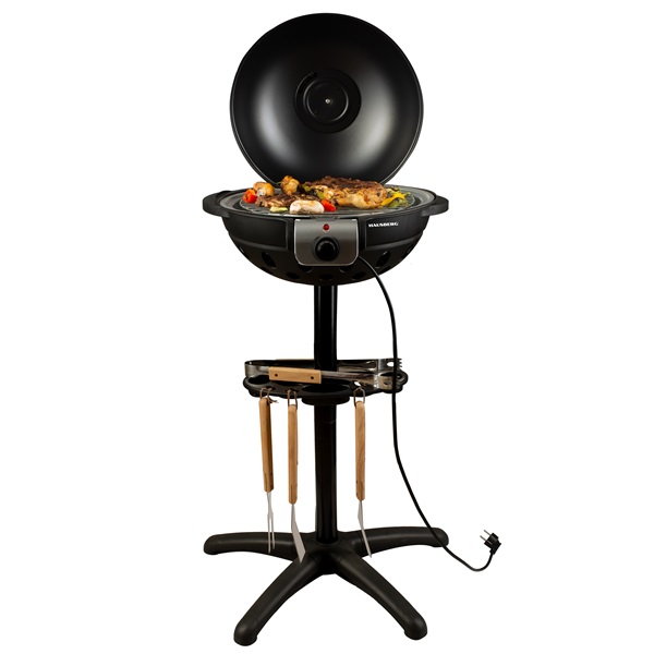 Hausberg HB-540 1600W  állvánnyal, 39,5cm grill átmérő, 5 fokozat, elektromos barbeque grillszett