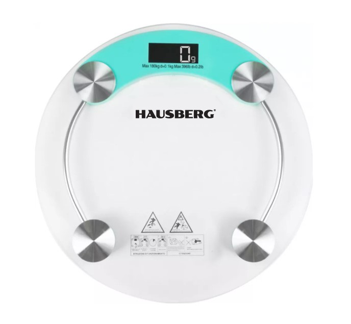 Hausberg HB-6000BL kék üveg fürdőszobai mérleg