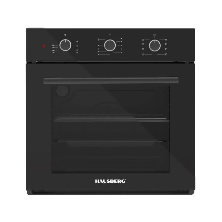 Hausberg HB-8044NG fekete, beépíthető, 58L, 1600W, grill, turbóventilátorral sütő