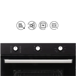 Hausberg HB-8053NG fekete, beépíthető, sütőtér:71L, grill, légkeveréses sütő