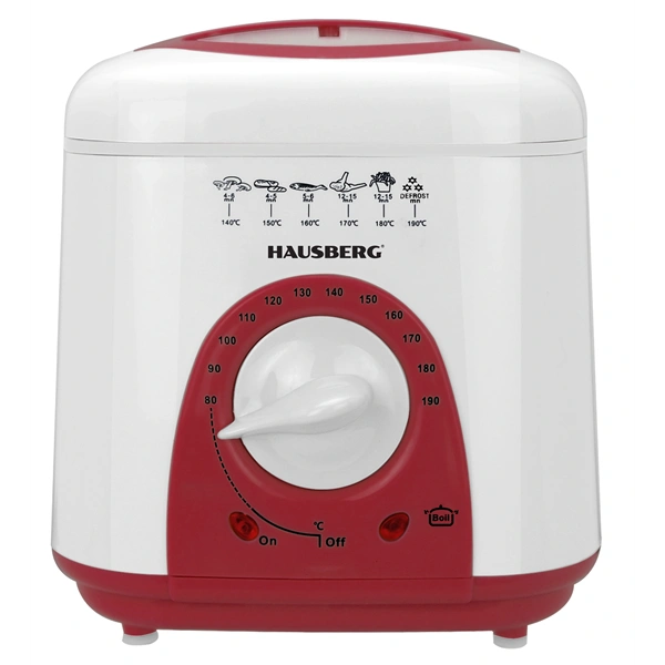 Hausberg HB-1320RS 1 literes 650W vörös elektromos olajsütő