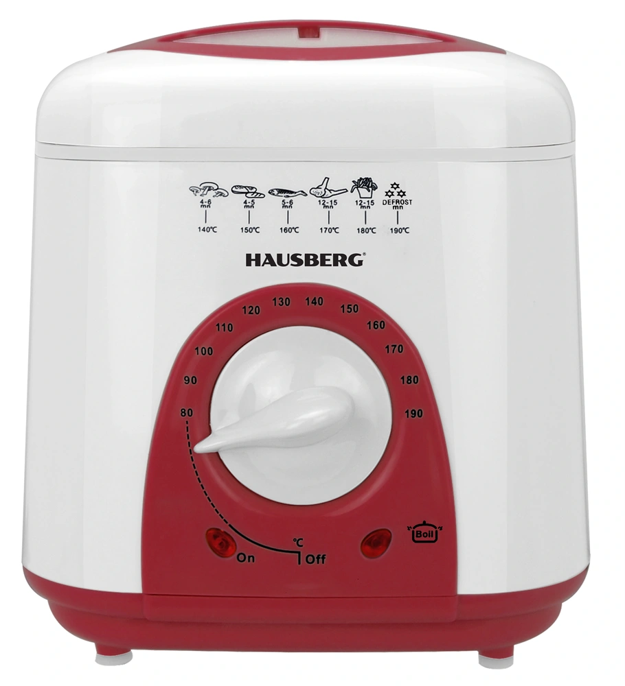 Hausberg HB-1320RS 1 literes 650W vörös elektromos olajsütő