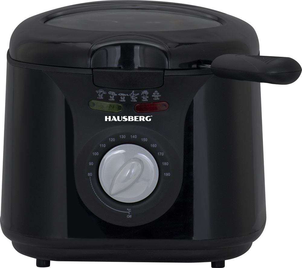 Hausberg HB-1331NG 2.5 literes 1450W ablakos fekete elektromos olajsütő