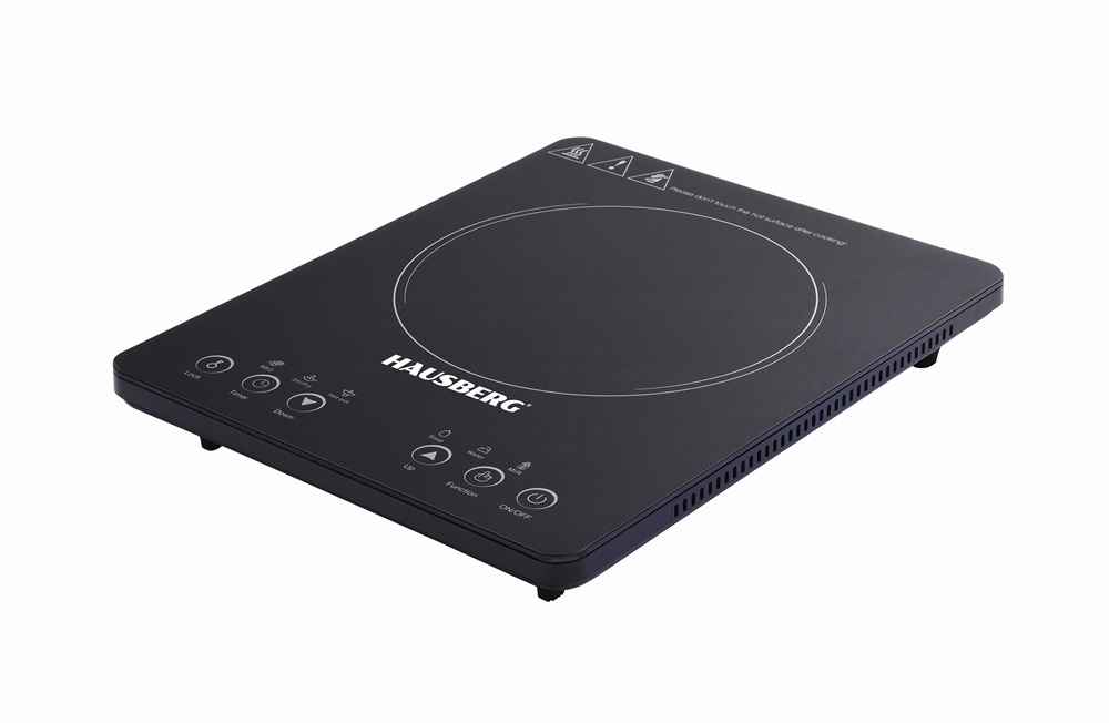 Hausberg HB-1525NG 2000W-os fekete elektromos egylapos indukciós főzőlap érintésvezérléssel