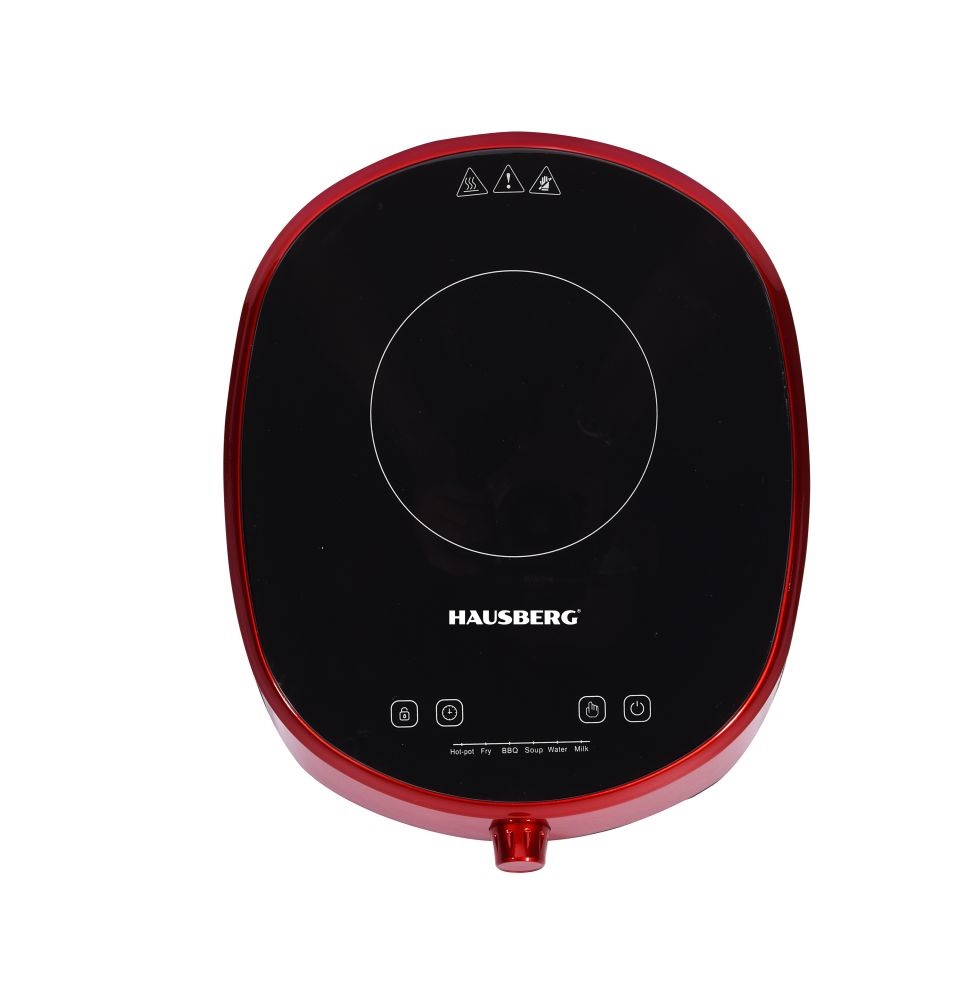 Hausberg HB-1527RS 2000W-os vörös elektromos egylapos indukciós főzőlap érintésvezérléssel