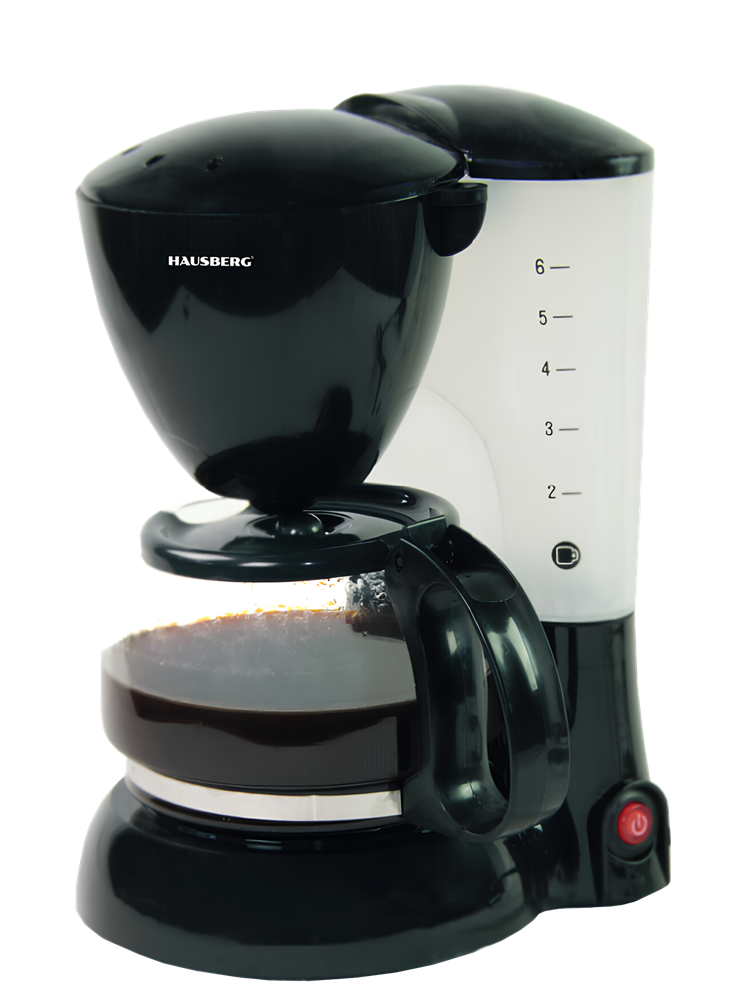 Hausberg HB-3650NG 800W fekete filteres kávéfőző, 600ml kiöntő kancsóval