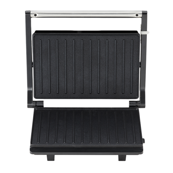 Hausberg HB-539IN 1300W fekete kontakt grill szendvicssütő, állítható termosztát, rozsdamentes ház