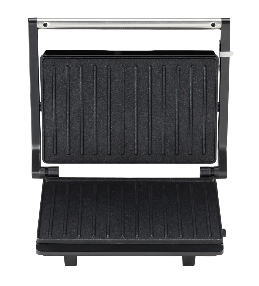 Hausberg HB-539IN 1300W fekete kontakt grill szendvicssütő, állítható termosztát, rozsdamentes ház