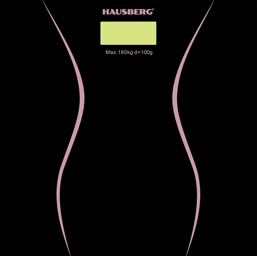 Hausberg HB-6003NG üveg fürdőszobai mérleg fekete
