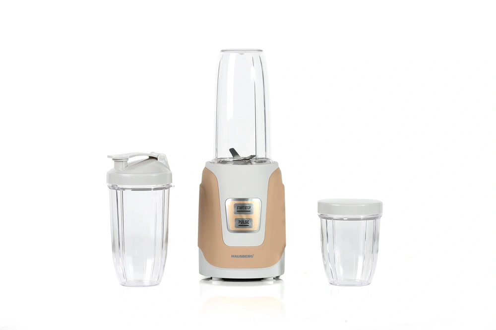 Hausberg HB-7675AU 1000W aranyszínű turmixgép, smoothie készítő 500/800/1000ml műanyag kancsóval, réz motorral