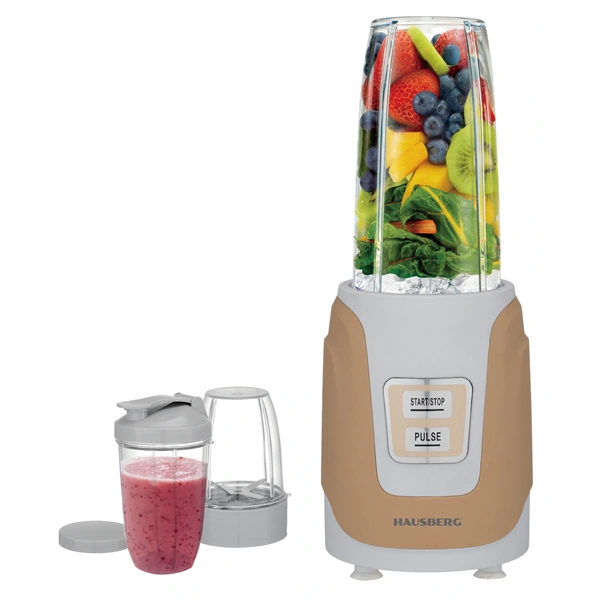 Hausberg HB-7675AU 1000W aranyszínű turmixgép, smoothie készítő 500/800/1000ml műanyag kancsóval, réz motorral
