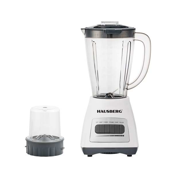 Hausberg HB-7770AB 500W fehér 4 sebességes turmixgép műanyag kancsóval, réz motorral