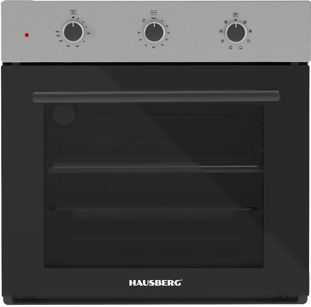 Hausberg HB-8044IN inox-fekete, beépíthető, sütőtér:58L, grill, hőlégkeveréses, sütő