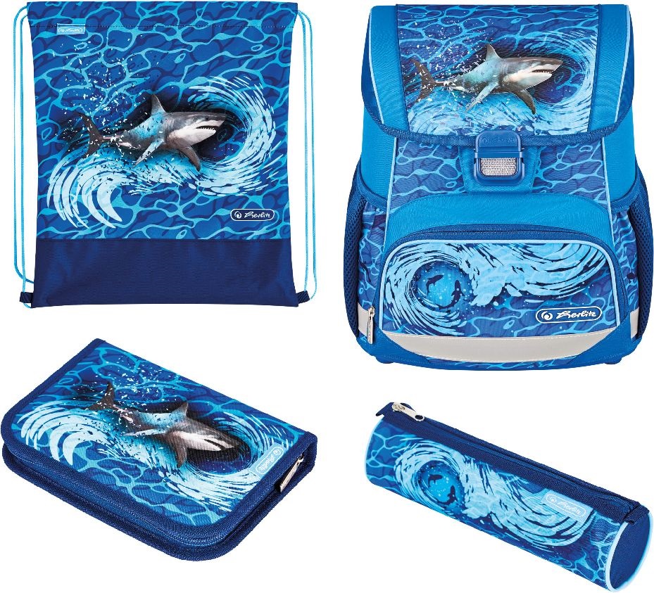HerIitz Loop Plus Blue Shark 4 részes iskolatáska